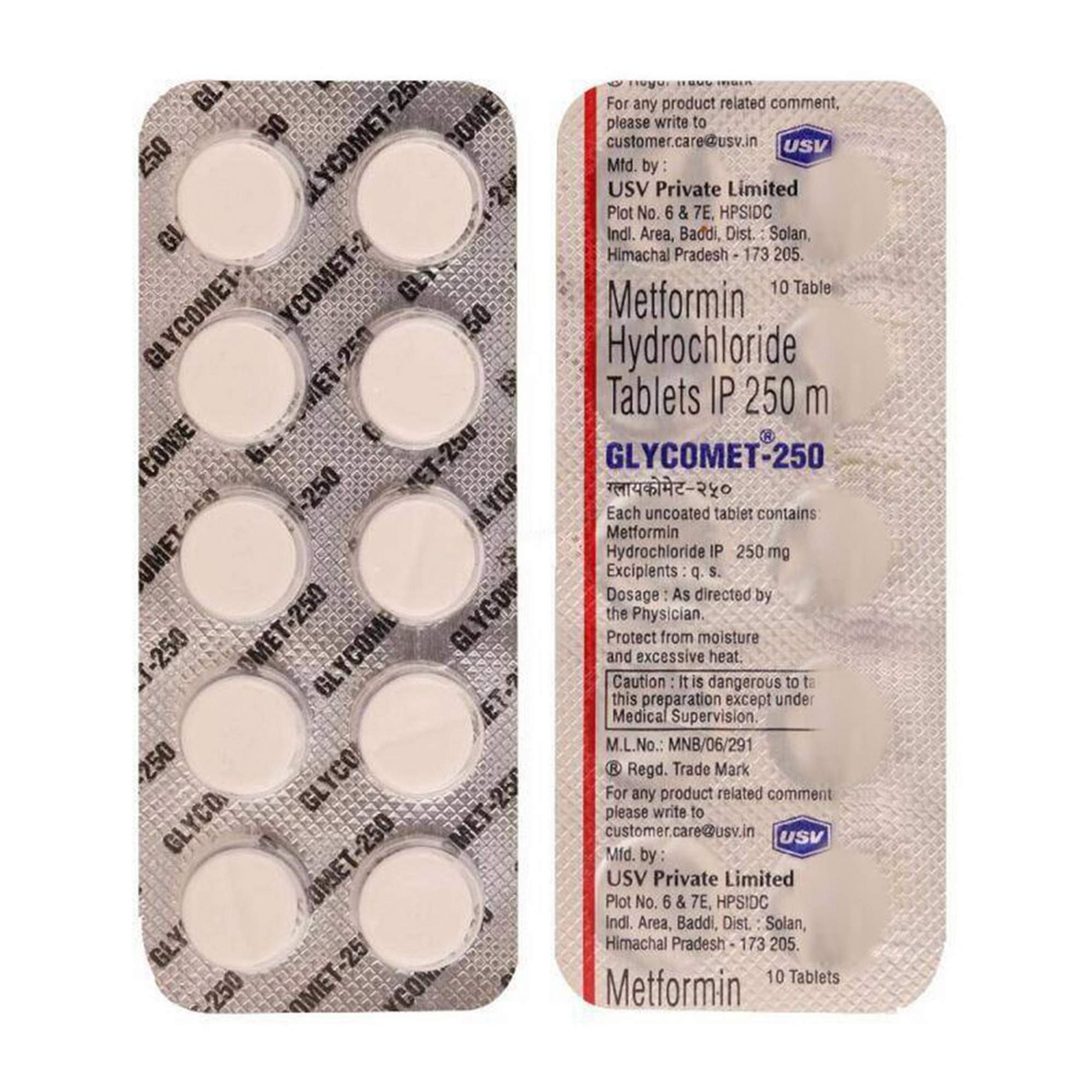 GLYCOMET 250 (250mg Metformin)