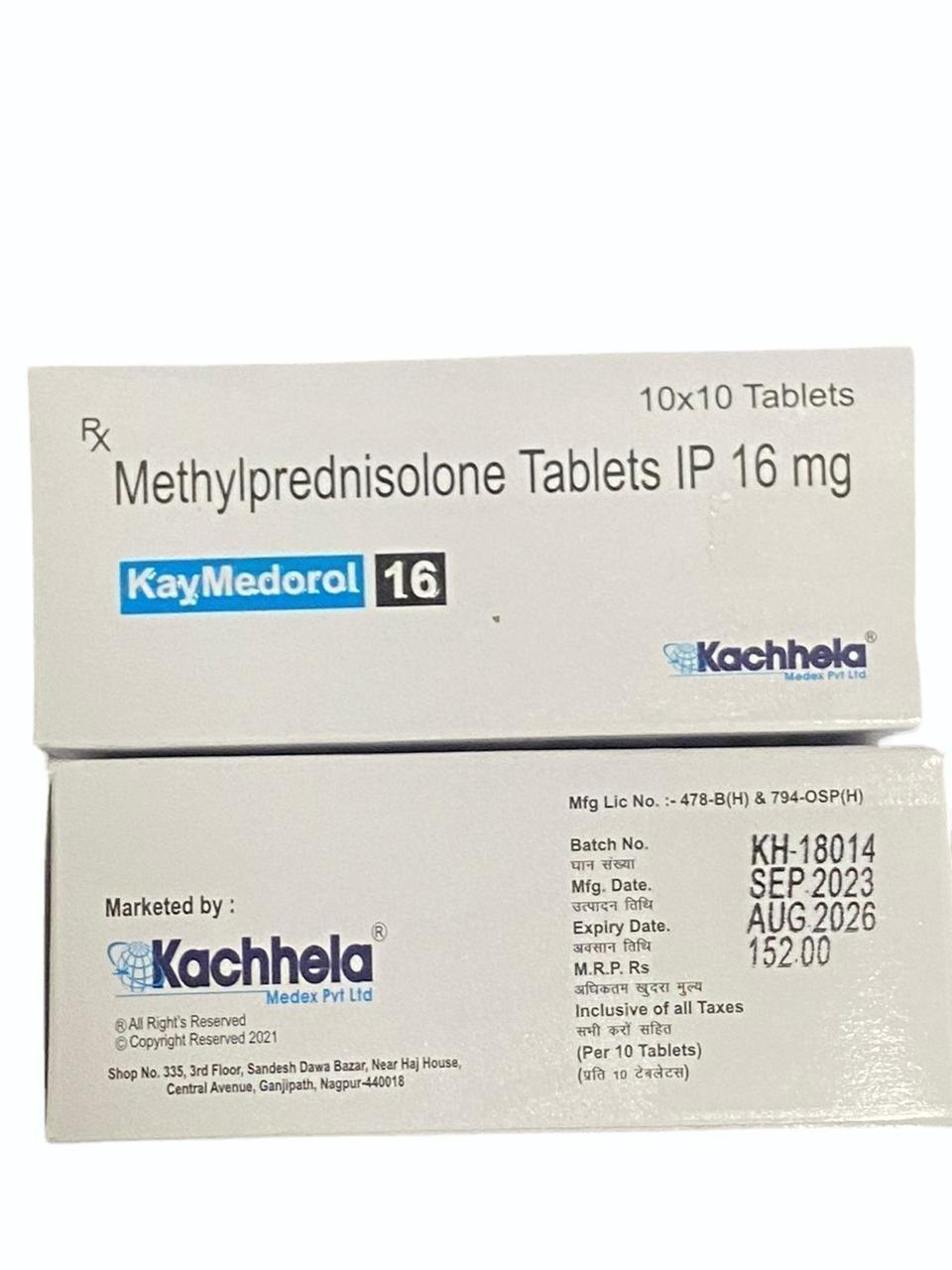 KAYMEDROL 16 (16mg Methylprednisolone)